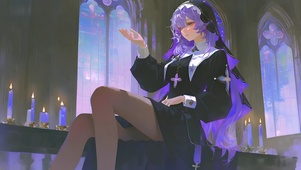 黑天鹅-黑丝修女制服美女