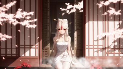 雪墨壁纸丨凝光丨纯白浴袍丨