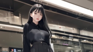 可爱黑发职场少女