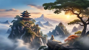 灵猴观山水