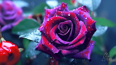 4K哭泣的红玫瑰（雨滴屏）