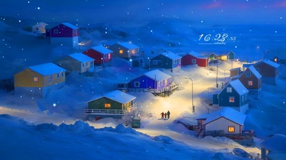 唯美治愈冬季村庄小屋