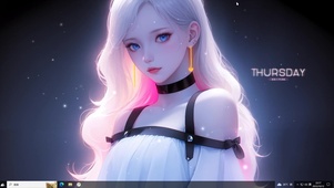 荧光长发少女
