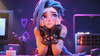 3D动态，可爱少女金克斯