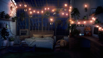 治愈夜晚动漫房间