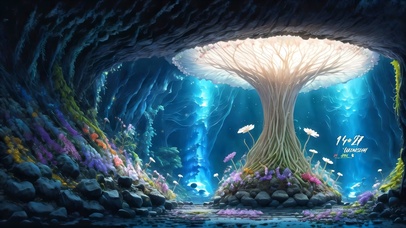 4k神奇发光蘑菇