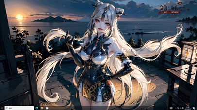 4k暗黑凝光夕阳美少女