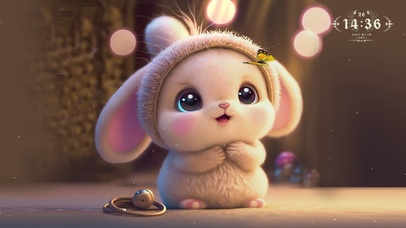 卸下负重捉金蝶的萌兔