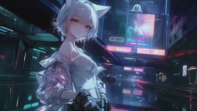 赛博都市猫耳少女
