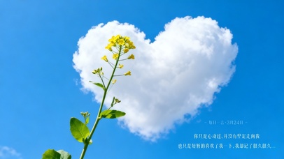 油菜花爱心云朵