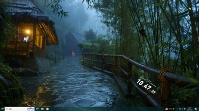 竹林村晨雨主题