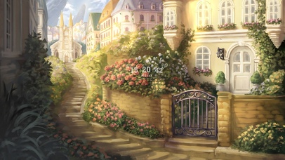 唯美黄昏鲜花小镇