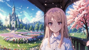 户外樱花庄少女
