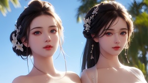 唯美古风性感姐妹花