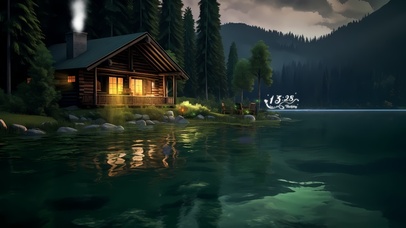 幽静的河边小木屋