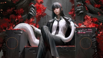 王座 白蛇 西装 女孩