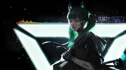 4k 赛博朋克炫酷少女