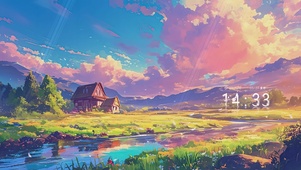 动漫风格炫彩天空