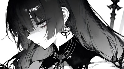 弗洛洛-黑白冷漠少女