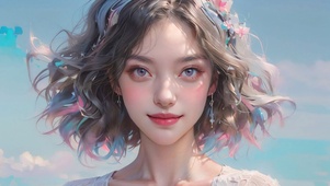 4K 彩发美女