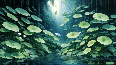 4K护眼丛林荷花