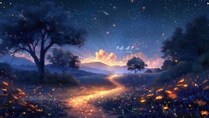夜晚曲径小路