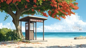 初秋 海边车站