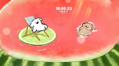 清爽大西瓜泳池乘凉的狗狗们~