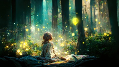 4K唯美梦幻萤火森林