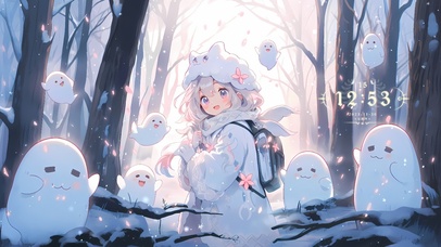 4k 冬天 可爱小女孩 小精灵