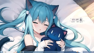 治愈猫耳熟睡女孩