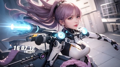 机甲科幻风长发美少女