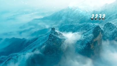 4k 冬季壮观云雾长城