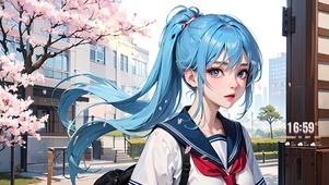 清纯校园樱花少女