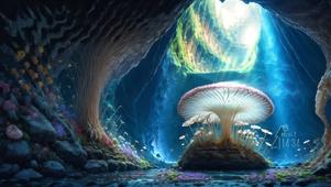 4k仙境山洞蘑菇