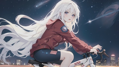 骑着自行车的女孩