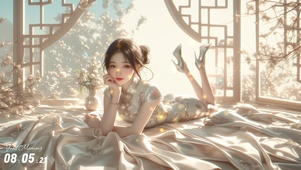 她的美丽如同夜空中的明月