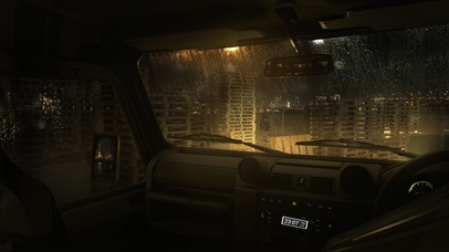 车窗雨滴窗外女孩