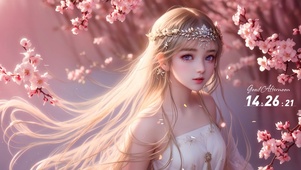 长发粉色美女