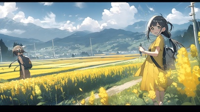 少女与油菜花