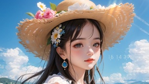 4k草帽子女孩