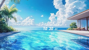 护眼海景AI风景