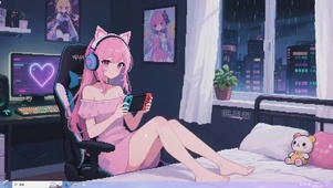 像素风电竞美少女主题