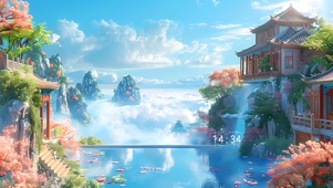 4k水潭仙境阁楼