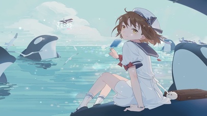 清晰夏日海边少女