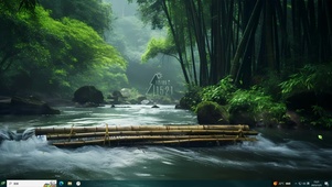 护眼主题---山间竹林溪水