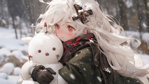 雪天女孩