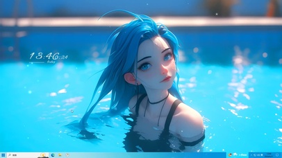 泳池可爱金克丝