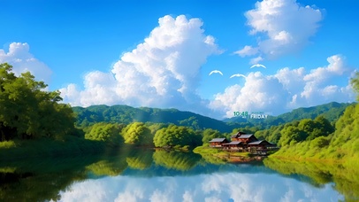 静谧湖边美景 （护眼）