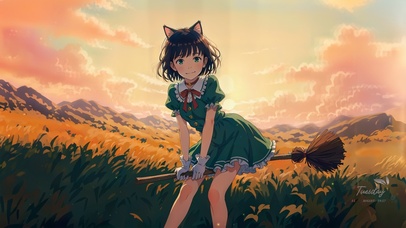 扫帚魔法猫女